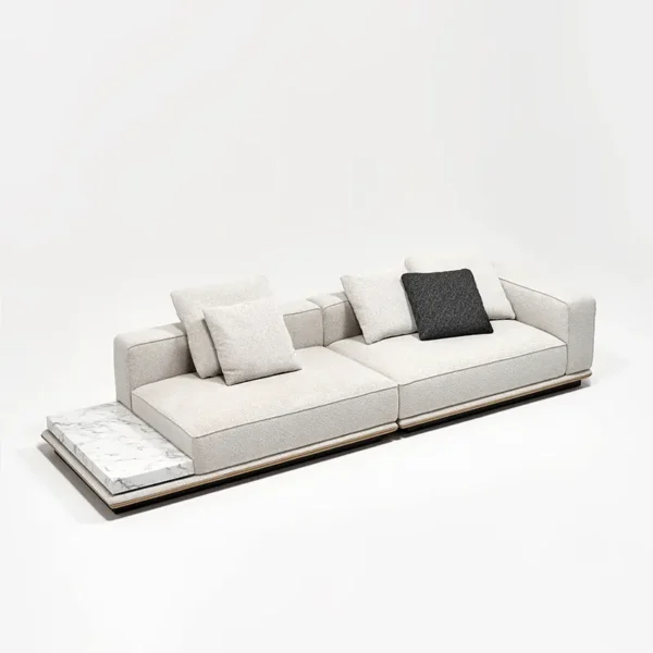 Classic White Fabric Sofa HlS012