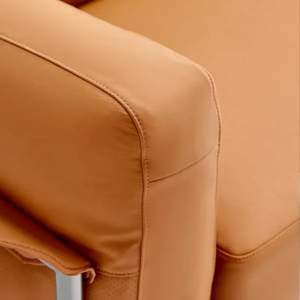 Vibrant Orange Leather Sofa HLS004 - Image 5
