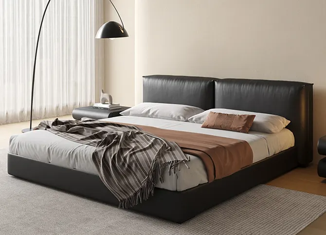 bedroom furntiure leather bed